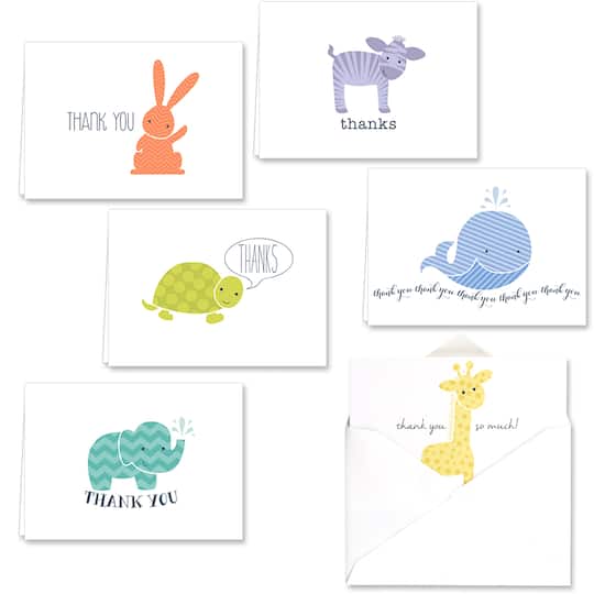 Hortense B. Hewitt Co. Adorable Animals Thank You Cards